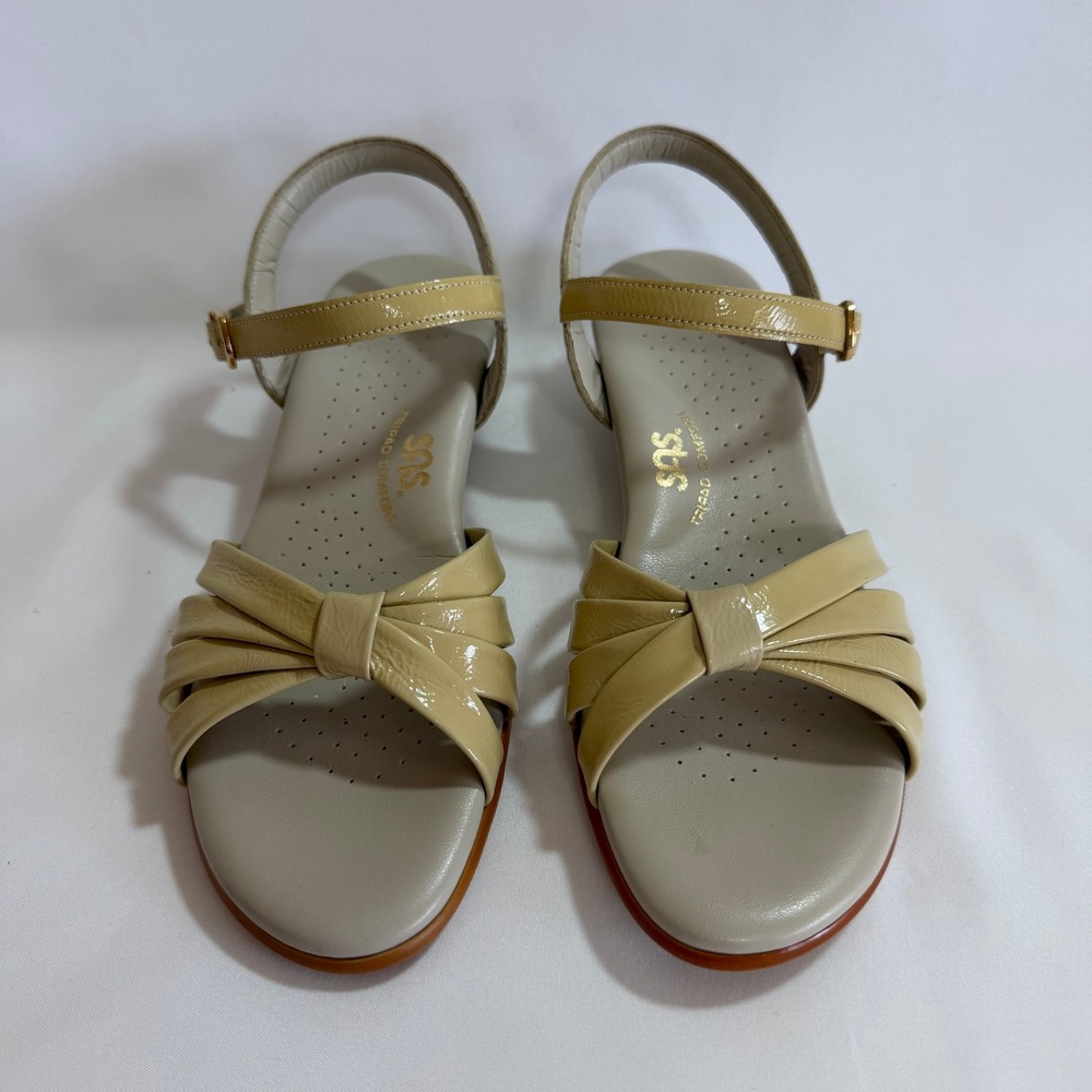 SAS Duo Beige Leather Strappy Tripad Comfort Slingback Sandals Size 7.5 S Slim